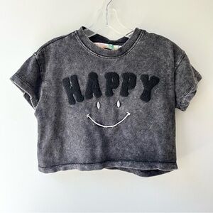 Vintage Havana terry cloth short sleeved cropped crewneck